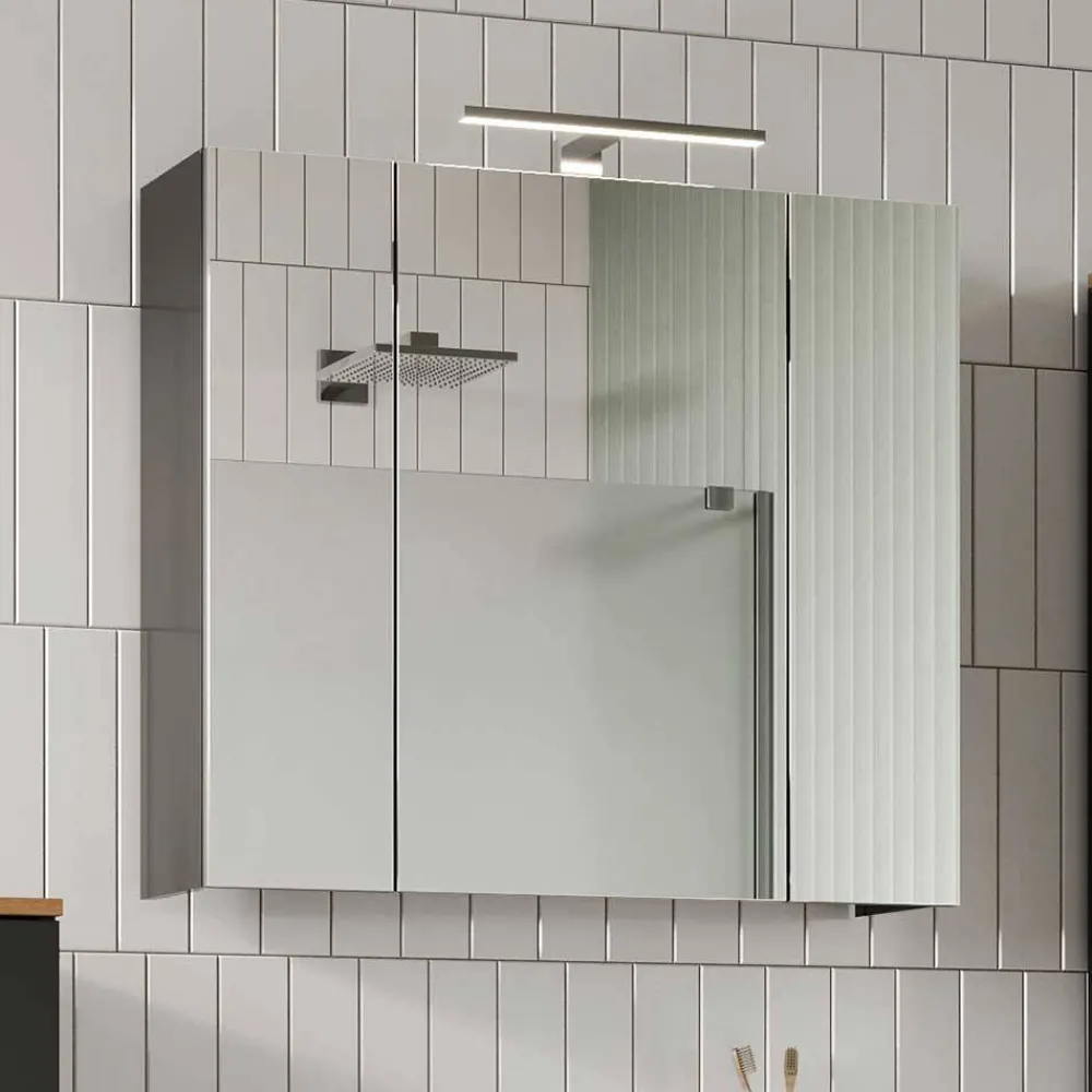 Wohnen Bad Spiegelschrank mit LED 3-türig - Dolida