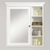 Wohnen Skandinavische Möbel|Bad-Spiegelschränke*Bad Spiegelschrank mit Regal in Weiß - Lousias