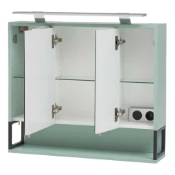 Wohnen Bad 3-türiger Spiegelschrank in Mint Grün - Esdrus