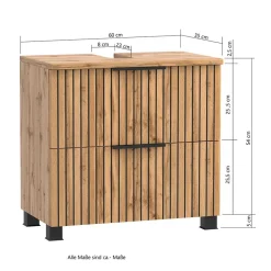 Wohnen Bad Unterbeckenschrank mit Klappe & Schublade - Crystoga