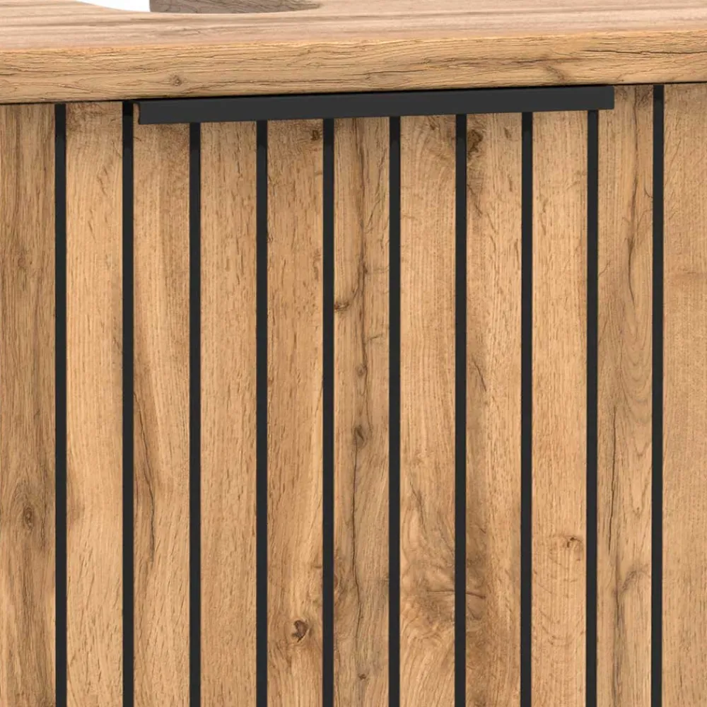 Wohnen Bad Unterbeckenschrank mit Klappe & Schublade - Crystoga