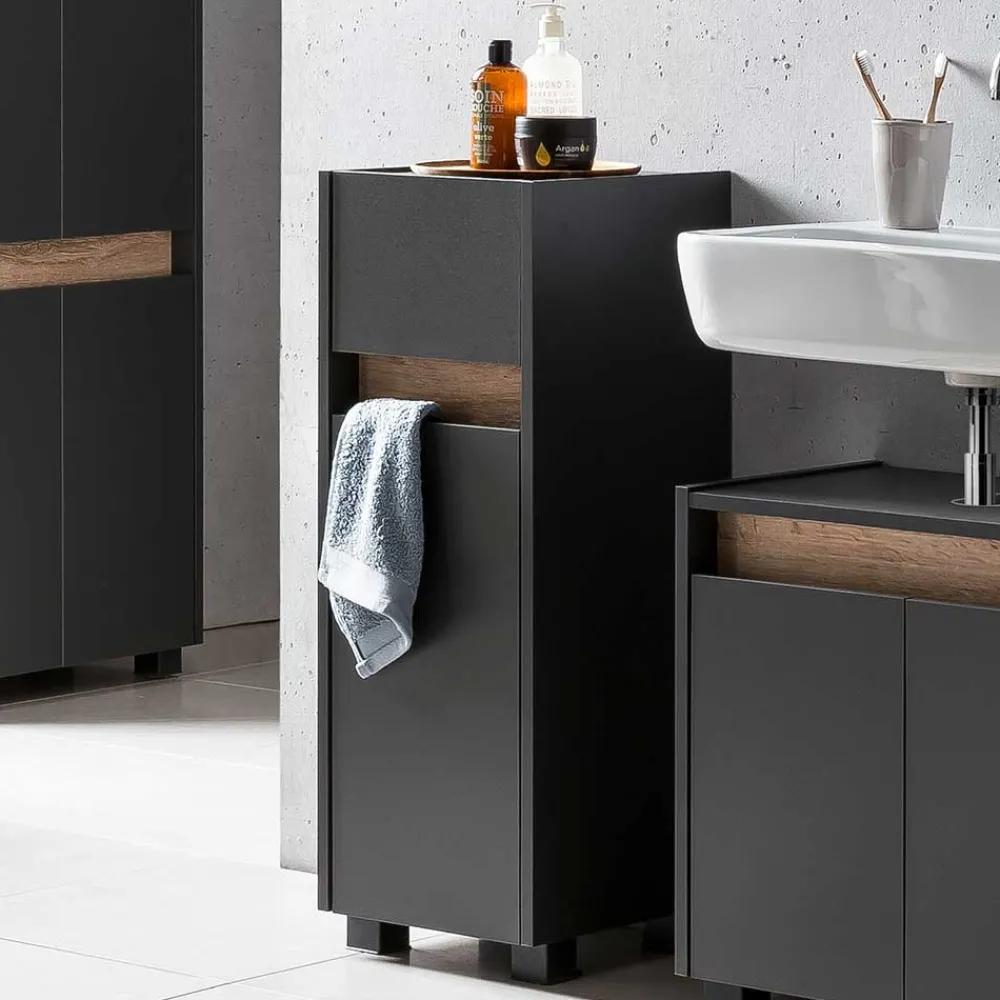 Wohnen Badschränke*Bad Unterschrank in Anthrazit & Wildeiche - Marcius