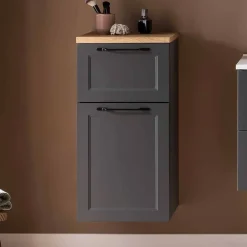 Wohnen Badschränke*Bad Unterschrank in Dunkelgrau und Wildeiche - Novelya