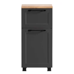 Wohnen Badschränke*Bad Unterschrank in Dunkelgrau und Wildeiche - Novelya