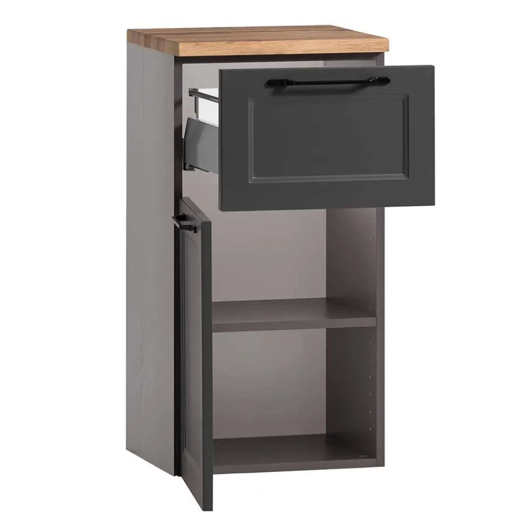 Wohnen Badschränke*Bad Unterschrank in Dunkelgrau und Wildeiche - Novelya