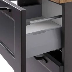 Wohnen Badschränke*Bad Unterschrank in Dunkelgrau und Wildeiche - Novelya