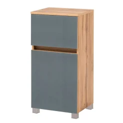 Wohnen Badschränke*Bad Unterschrank in Grau Glas & Wildeiche - Anviletca