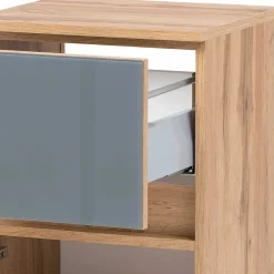 Wohnen Badschränke*Bad Unterschrank in Grau Glas & Wildeiche - Anviletca