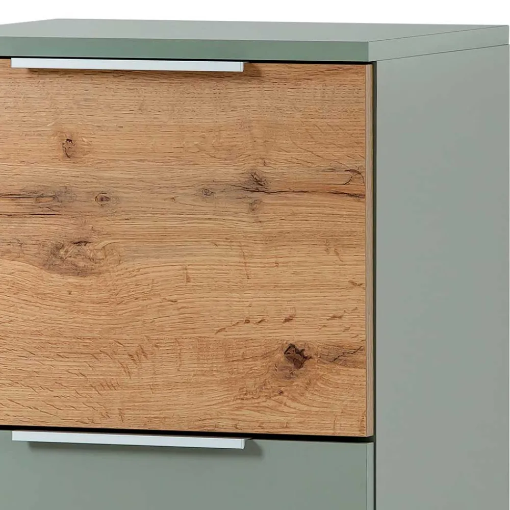 Wohnen Badschränke*Bad Unterschrank in Graugrün mit Eiche - Liz