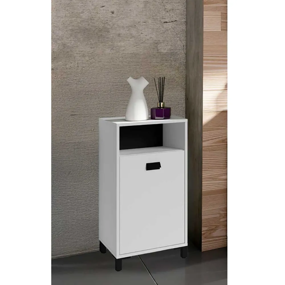 Wohnen Bad Unterschrank in Weiß mit Schwarz - Envaton