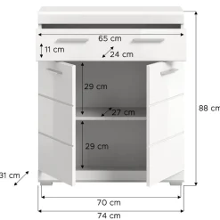 Wohnen Bad Vertiko in Weiß - Henriette