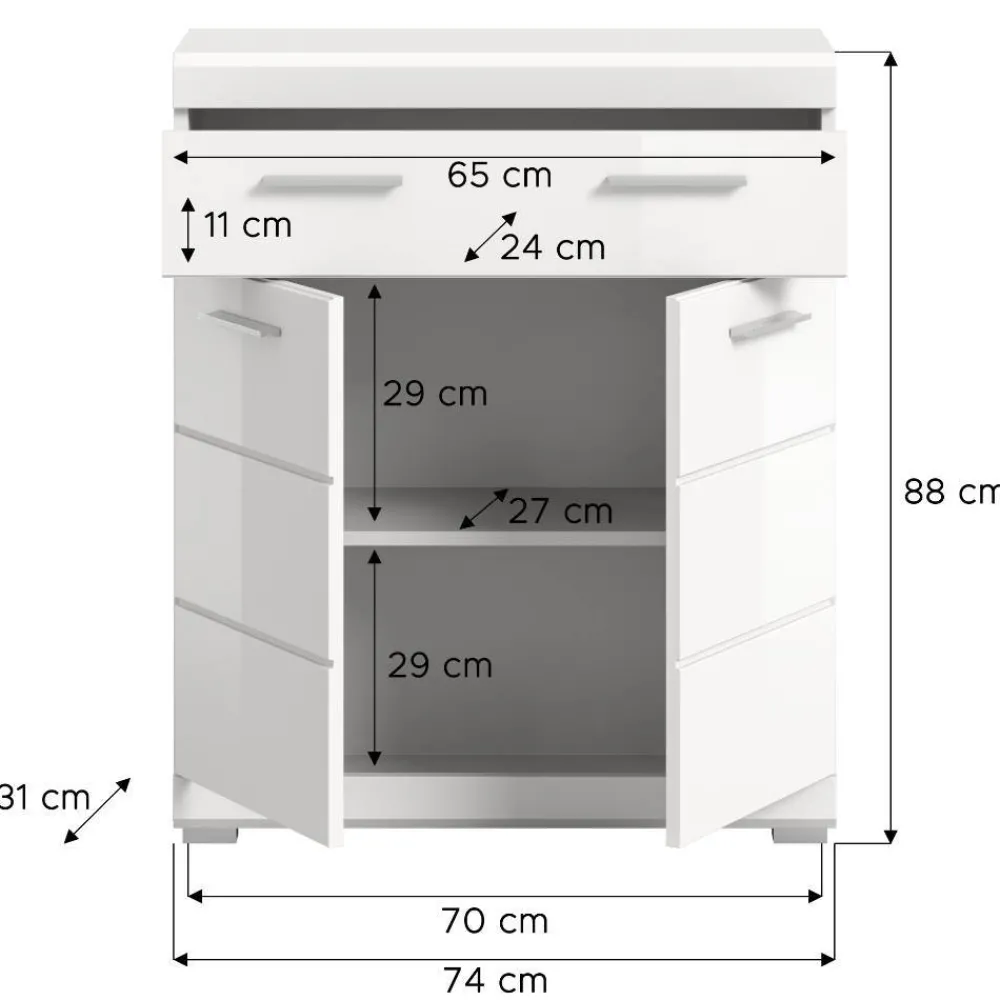 Wohnen Bad Vertiko in Weiß - Henriette