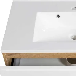 Wohnen Weiße Möbel|Glasmöbel*Bad Waschbeckenschrank & Spiegelschrank - Eight (zweiteilig)