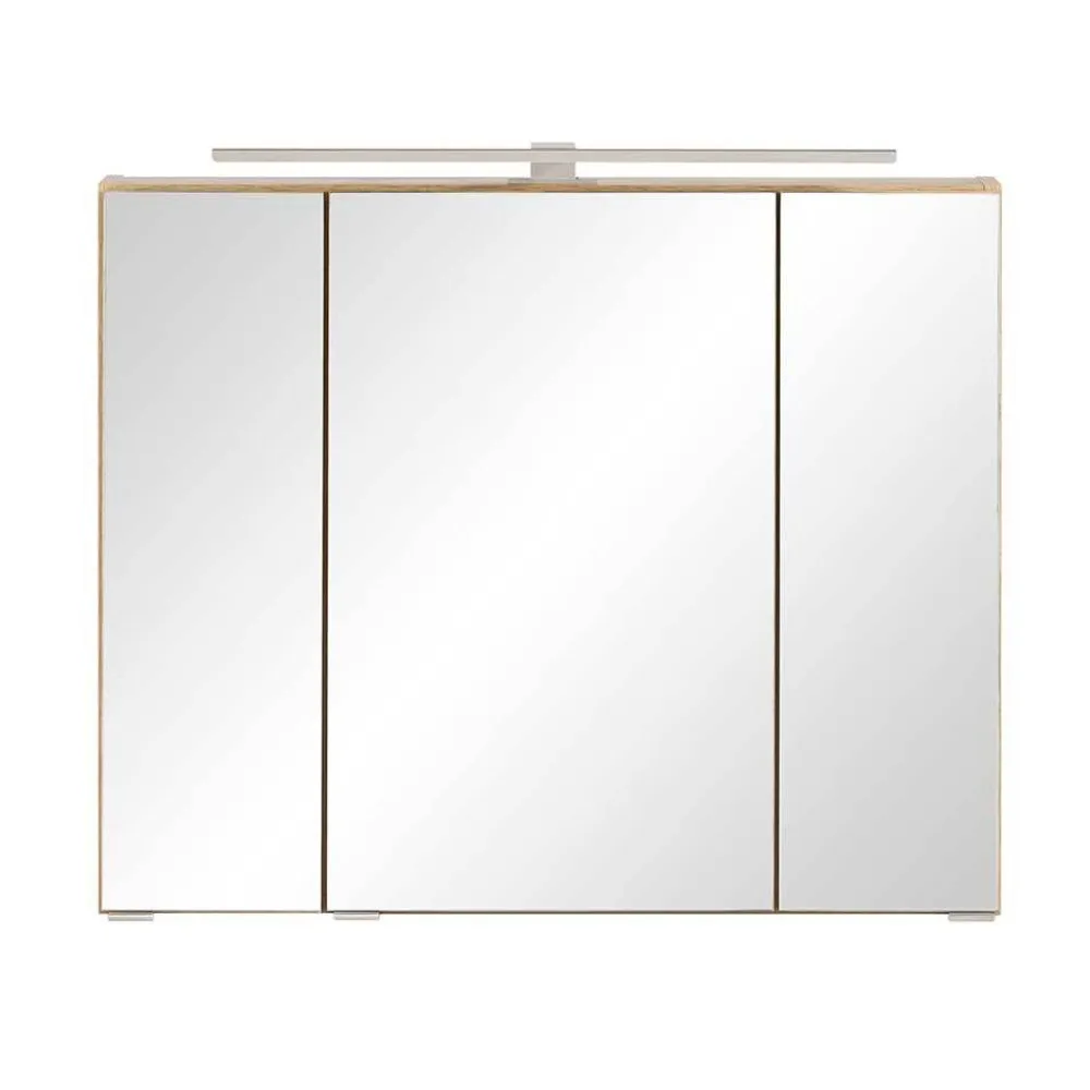 Wohnen Weiße Möbel|Glasmöbel*Bad Waschbeckenschrank & Spiegelschrank - Eight (zweiteilig)