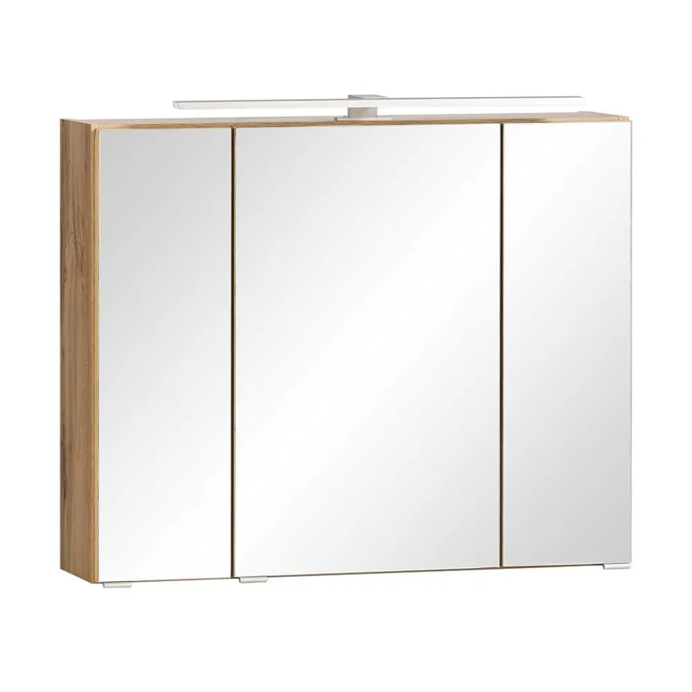 Wohnen Weiße Möbel|Glasmöbel*Bad Waschbeckenschrank & Spiegelschrank - Eight (zweiteilig)