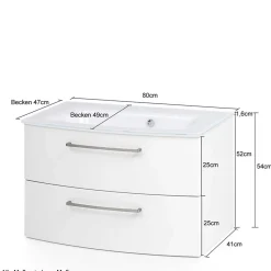 Wohnen Waschtisch|Waschbeckenunterschränke*Bad Waschkonsole in grauer Eiche Optik - Svegaria