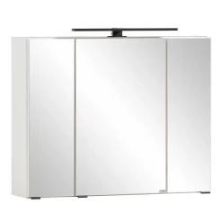 Wohnen Glasmöbel|Badezimmer Komplett*Bad Waschplatz Einrichtung in Weiß - Gyatso (dreiteilig)