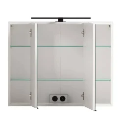 Wohnen Glasmöbel|Badezimmer Komplett*Bad Waschplatz Einrichtung in Weiß - Gyatso (dreiteilig)