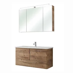 Wohnen Glasmöbel*Bad Waschplatz in Eiche Dunkel - Miss X (zweiteilig)