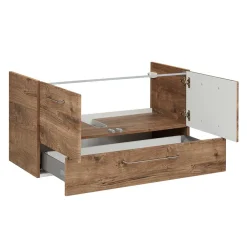 Wohnen Glasmöbel*Bad Waschplatz in Eiche Dunkel - Miss X (zweiteilig)