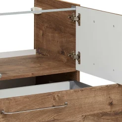 Wohnen Glasmöbel*Bad Waschplatz in Eiche Dunkel - Miss X (zweiteilig)