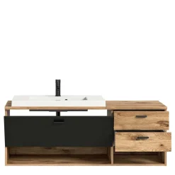 Wohnen Badezimmer Komplett*Bad Waschplatz Kombi hängend - Steikun (dreiteilig)