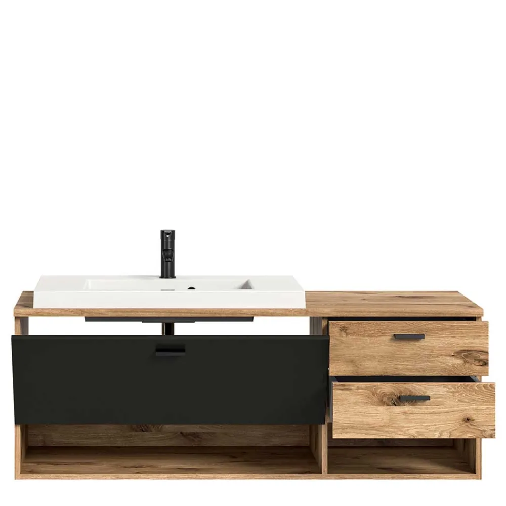 Wohnen Badezimmer Komplett*Bad Waschplatz Kombi hängend - Steikun (dreiteilig)