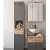 Wohnen Glasmöbel|Badezimmer Komplett*Bad Waschplatz mit Hochschrank Set - Depart (dreiteilig)