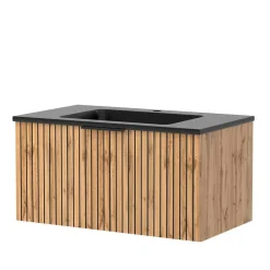 Wohnen Badezimmer Komplett*Bad Waschplatz Mobiliar Set - Crystoga (dreiteilig)