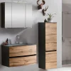 Wohnen Glasmöbel|Badezimmer Komplett*Bad Waschplatz Set & Midischrank - Vandija (dreiteilig)