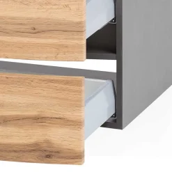 Wohnen Glasmöbel|Badezimmer Komplett*Bad Waschplatz Set & Midischrank - Vandija (dreiteilig)