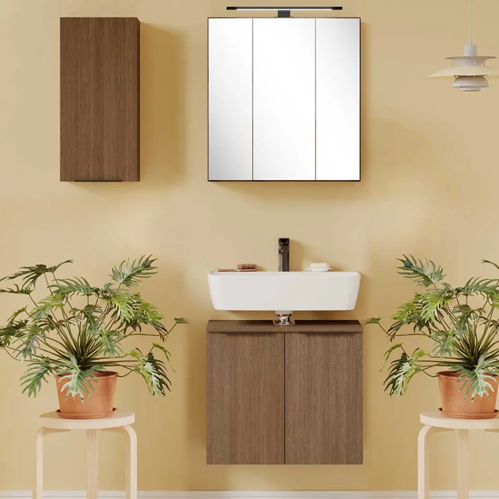 Wohnen Badezimmer Komplett*Bad Waschplatz und Oberschrank Möbelset - Ucaida (dreiteilig)