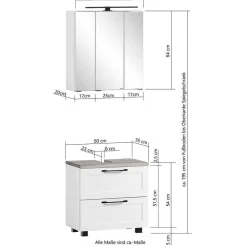 Wohnen Bad Waschplatzmöbel und Oberschrank - Novelya (dreiteilig)