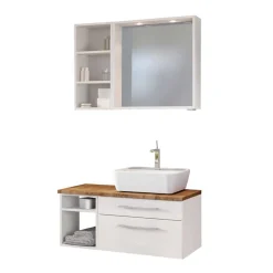 Wohnen Badezimmer Komplett*Bad Waschtisch Kombi in Weiß - Enwicos (dreiteilig)