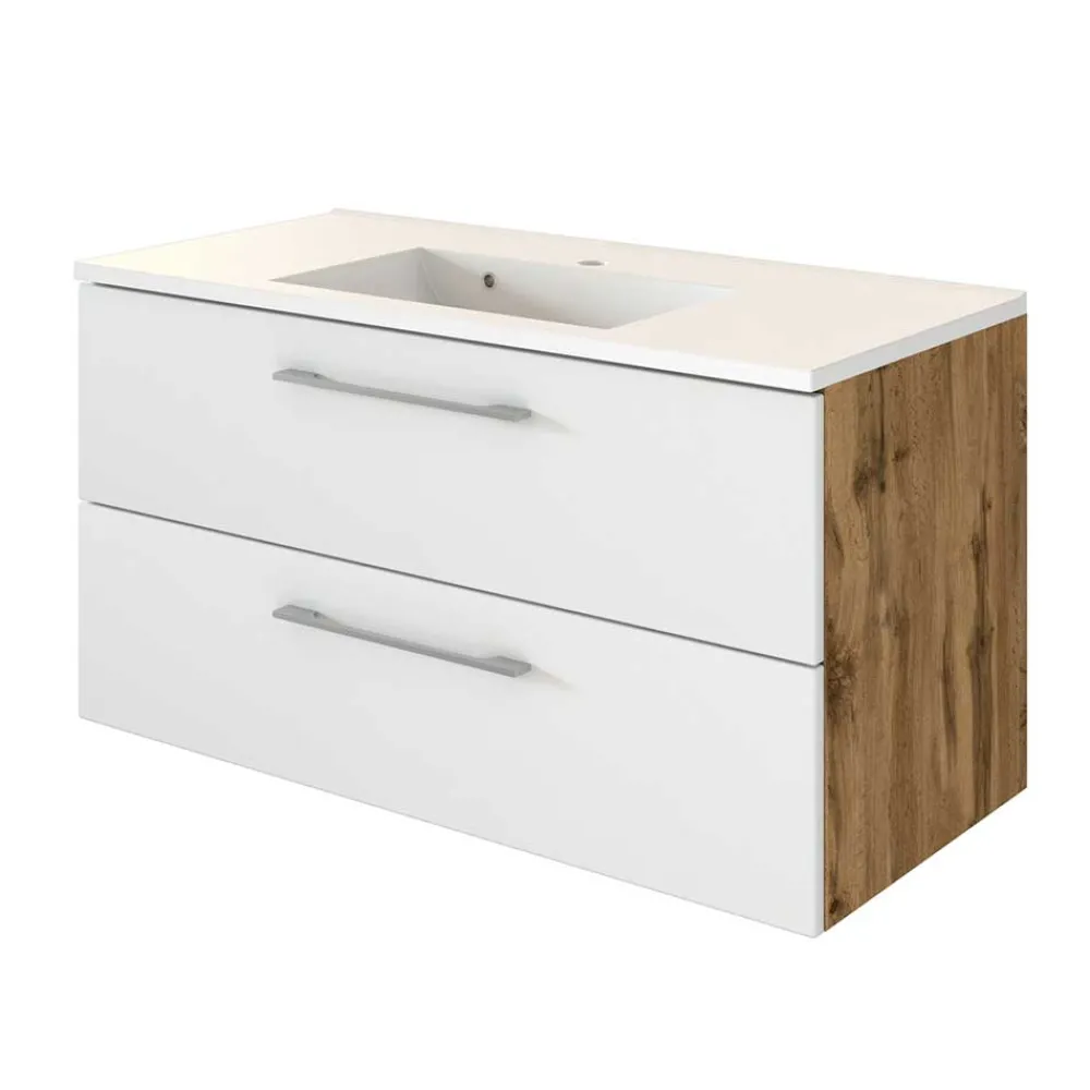 Wohnen Bad Waschtisch mit Mineralgussbecken - Yazemina