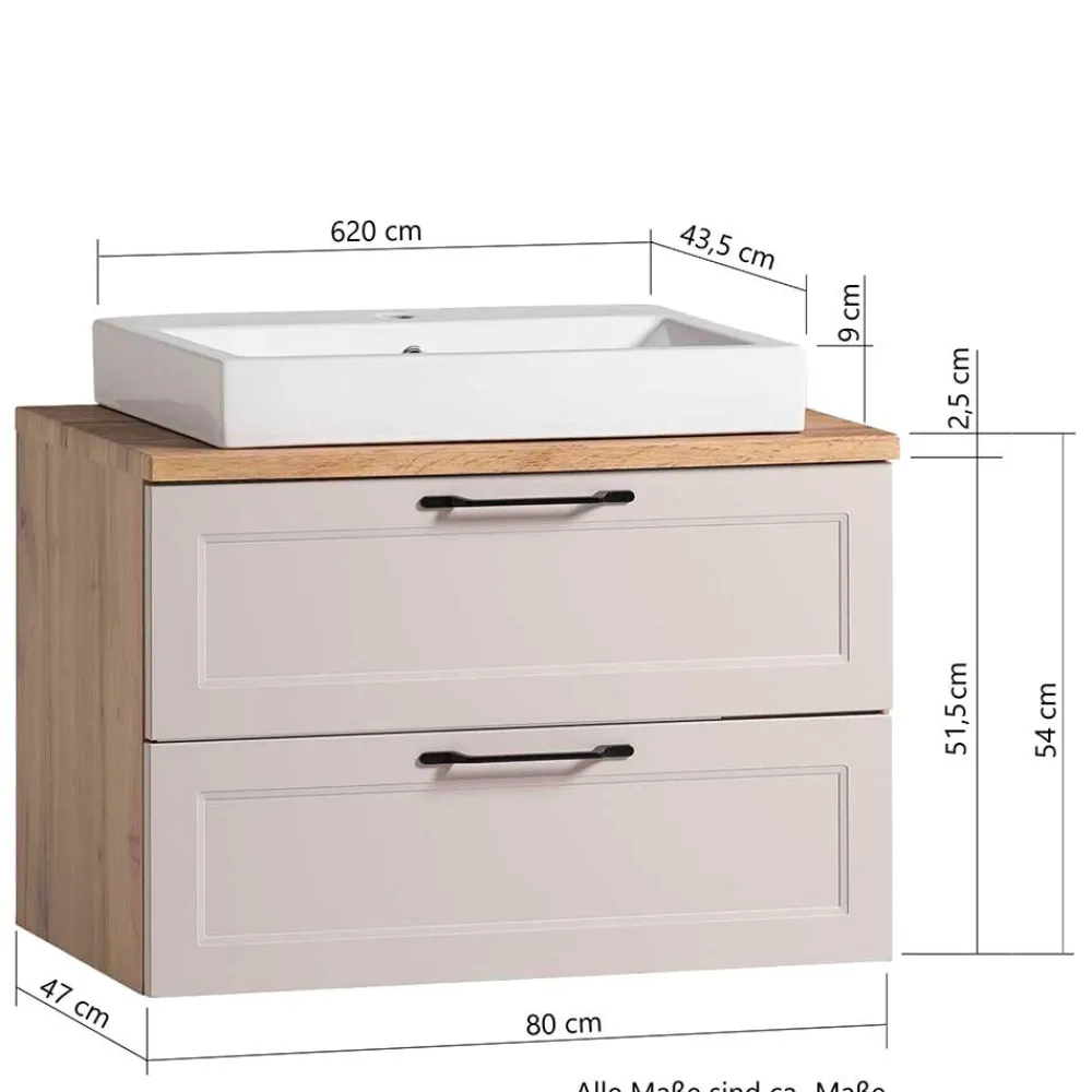 Wohnen Waschtisch|Waschbeckenunterschränke*Bad Waschtischkonsole mit Becken - Trioto