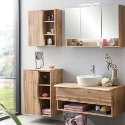 Wohnen Badezimmer Komplett*Badausstattung in Holzoptik Wildeiche - Tofias (vierteilig)