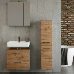 Wohnen Badausstattung in Wildeiche Optik - Arazony (dreiteilig)