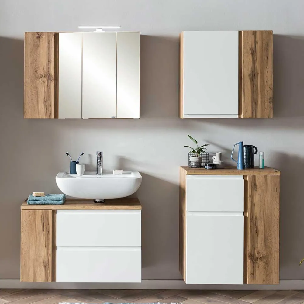 Wohnen Badausstattung Möbel Kombi in Weiß - Eight (vierteilig)