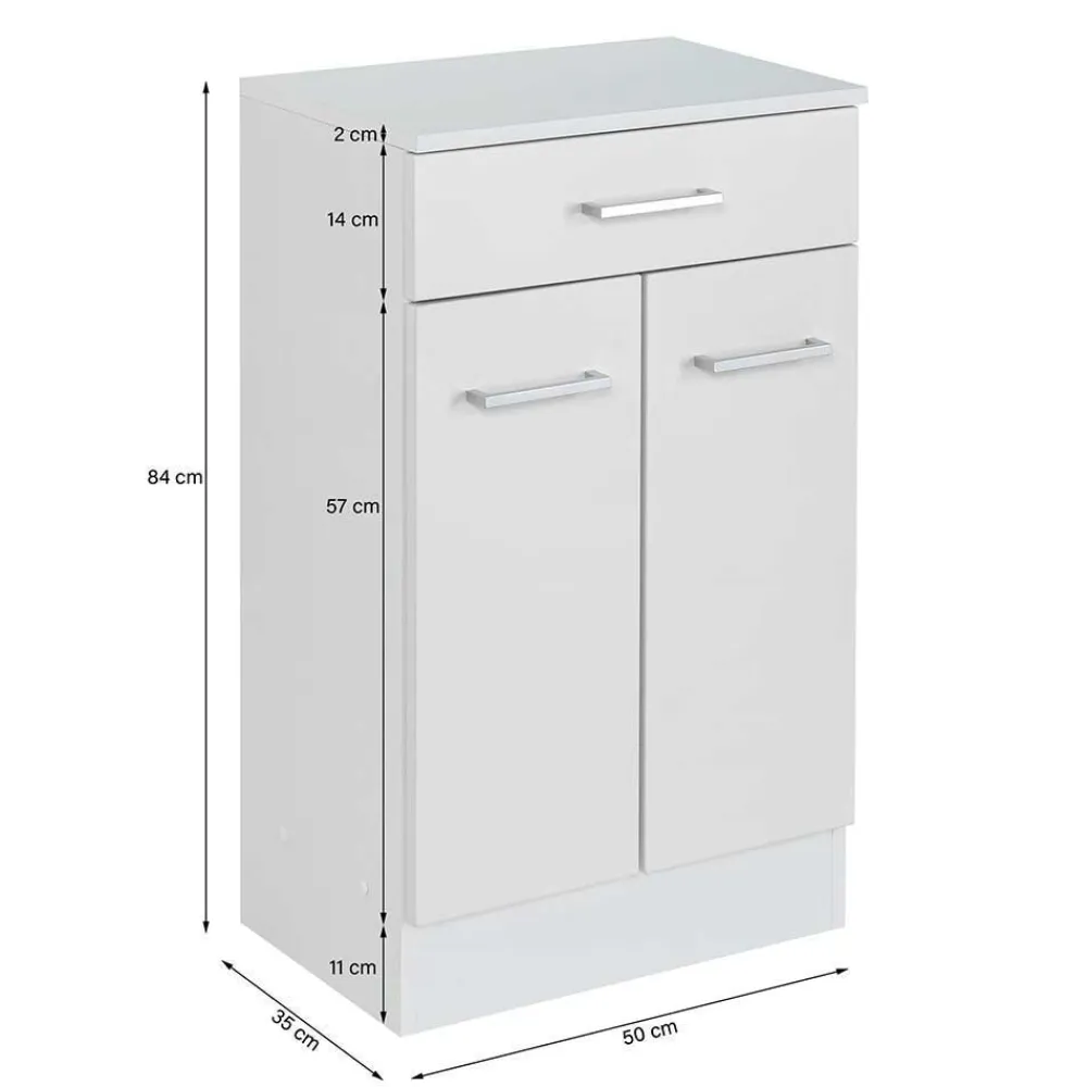 Wohnen Badausstattung Möbel Set in Weiß - Skiranov (vierteilig)