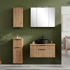 Wohnen Badezimmer Komplett*Badausstattung Möbel-Kombi modern - Crystoga (vierteilig)