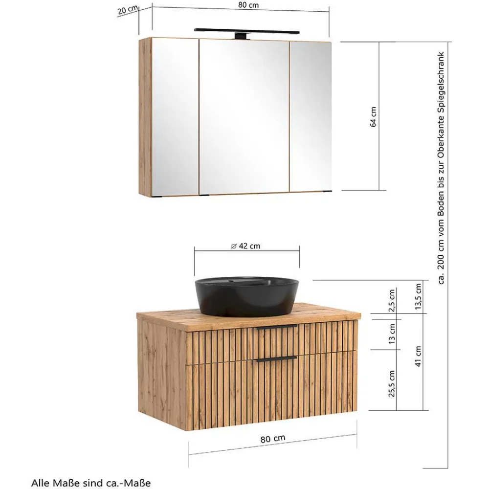 Wohnen Badezimmer Komplett*Badausstattung Möbel-Kombi modern - Crystoga (vierteilig)