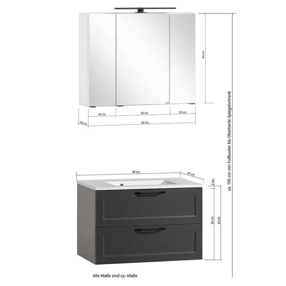 Wohnen Badausstattung Möbelset modern - Novelya (vierteilig)