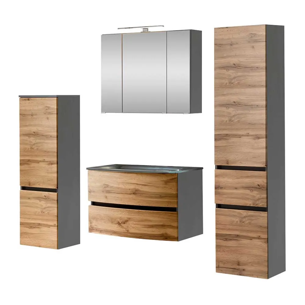 Wohnen Badausstattung Möbelset zweifarbig - Vandija (vierteilig)