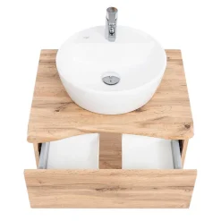 Wohnen Badezimmer Komplett*Badausstattung mit Baumkante Dekor - Tofias (vierteilig)