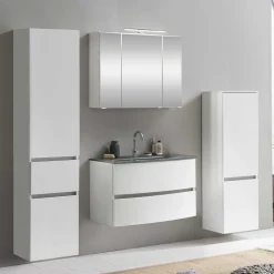 Wohnen Badblock Badmöbel in Weiß - Mesciria (vierteilig)