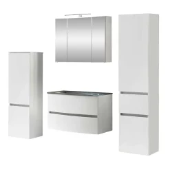 Wohnen Badblock Badmöbel in Weiß - Mesciria (vierteilig)