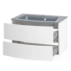 Wohnen Badblock Badmöbel in Weiß - Mesciria (vierteilig)