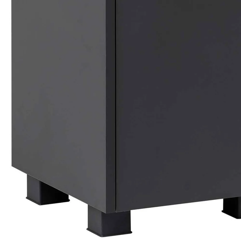 Wohnen Skandinavische Möbel|Glasmöbel*Badblock Möbel in Anthrazit - Marcius (dreiteilig)