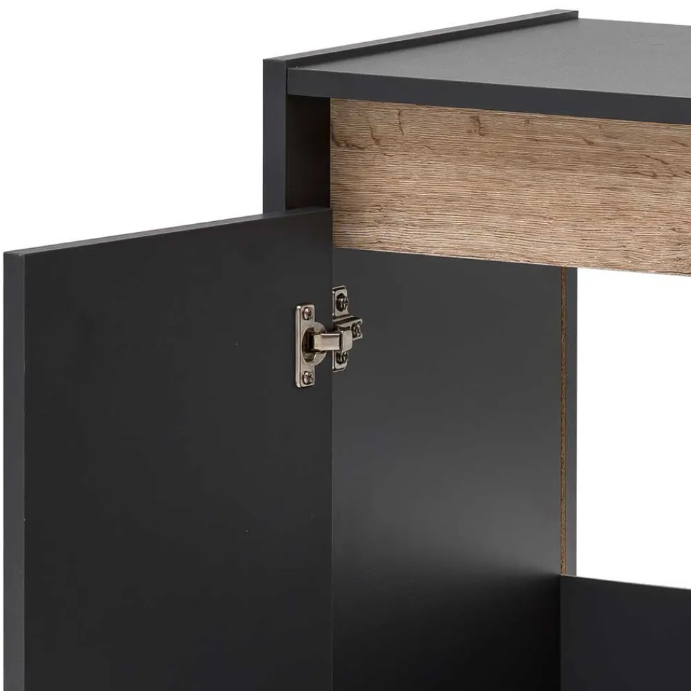 Wohnen Skandinavische Möbel|Glasmöbel*Badblock Möbel in Anthrazit - Marcius (dreiteilig)